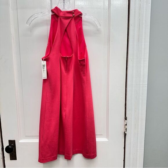 NWT Trina Turk river ponte shift dress coral women's 4 mock neck sleeveless - Picture 5 of 12